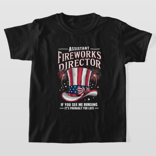 Assistent-directeur vuurwerk VS Onafhankelijkheids T-shirt (Laagn)