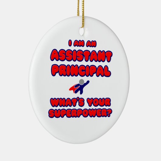 Assistent-directeur.. Wat is je Superpower? Keramisch Ornament (Rechts)