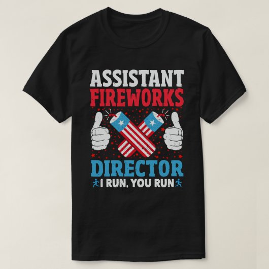 Assistent Fireworks Expert Ik run U Run T-shirt (Design voorkant)