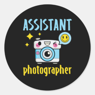 Assistent fotograaf Kinder jongens meisjes Toddler Ronde Sticker