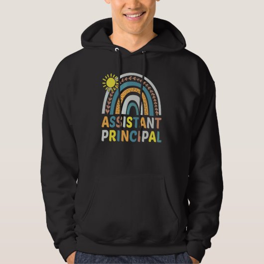 Assistent hoofdbaan regenboog Titel schoolwerk Hoodie (Voorkant)