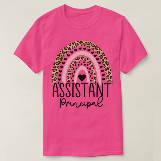 Assistent-hoofdmedewerker regenboogassistent leopa t-shirt (Design voorkant)