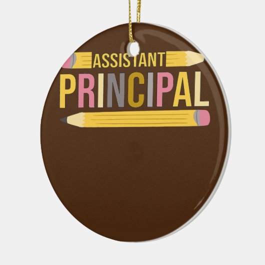 assistent hoofdschoolhoofd grappig keramisch ornament (Links)