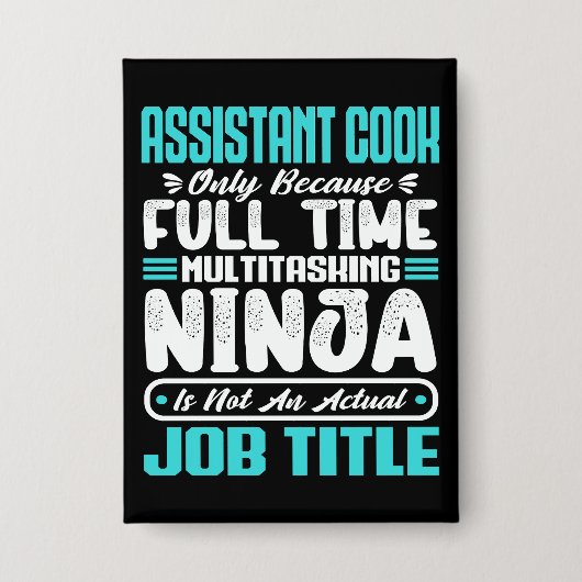 Assistent-kok Multitasker Functietitel Souschef Button (Voorkant)