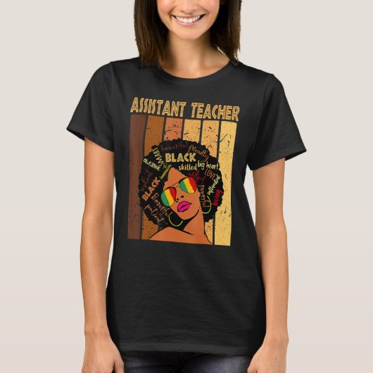 Assistent-leraar Afro African American Black Hist T-shirt (Voorkant)