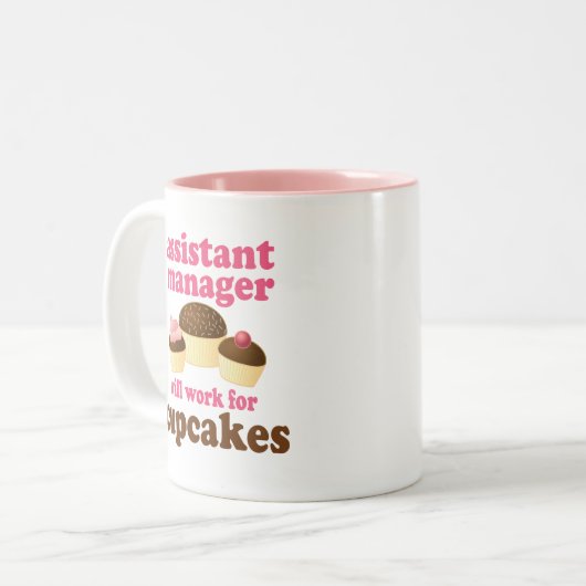 Assistent-manager (Funny) Cadeau Tweekleurige Koffiemok (Voorkant links)