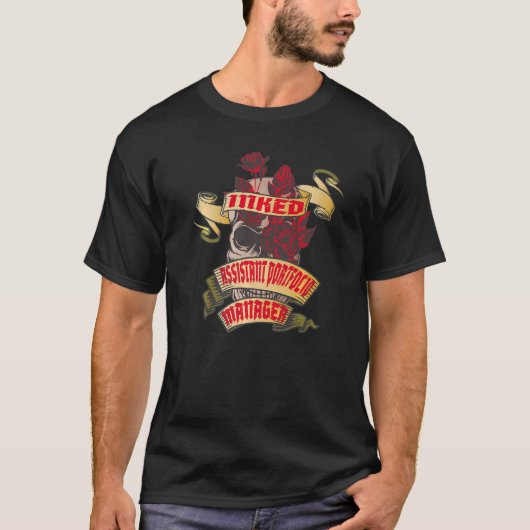 Assistent Portfolio Manager Inked Skull & Red Rose T-shirt (Voorkant)