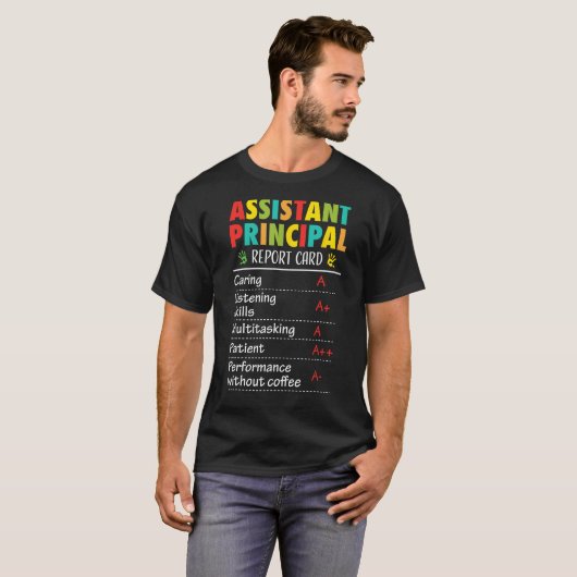 Assistent Principal Appreciation Funny Terug naar  T-shirt (Voorkant volledig)