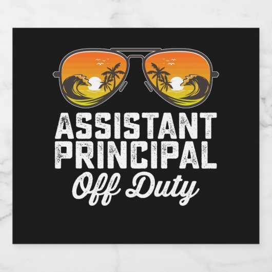 Assistent-schooldirecteur laatste schooldag bier etiket (Enkel label)