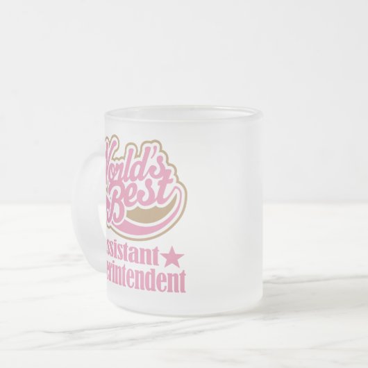 Assistent Superintendent Gift (beste werelden) Matglas Koffiemok (Voorkant links)