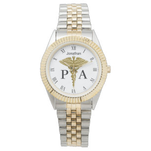 Assistent van de arts Precious Medical Gold Caduce Horloge