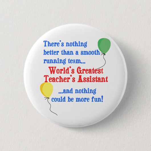 Assistent van de beste leraar ronde button 5,7 cm (Voorkant)