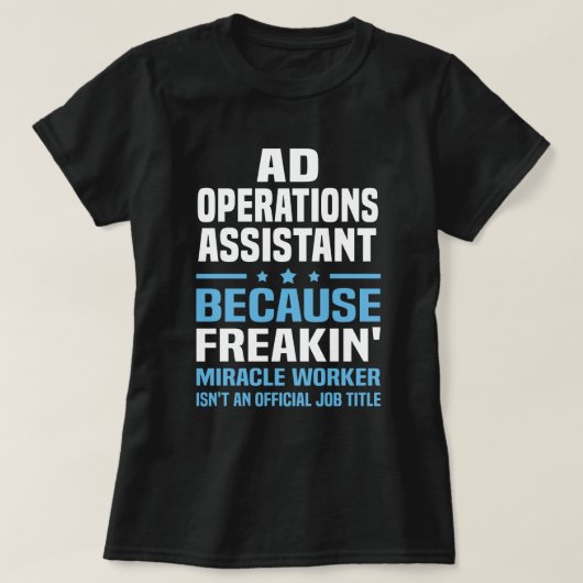Assistent voor advertentiebewerkingen t-shirt (Design voorkant)