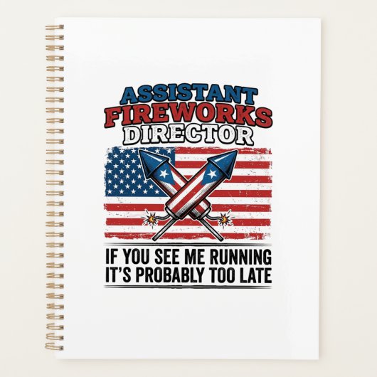 Assistent vuurwerk directeur Funny Patriottisch T- Planner (Voorkant)