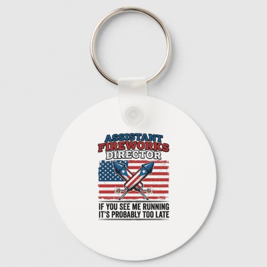 Assistent vuurwerk directeur Funny Patriottisch T- Sleutelhanger (Voorkant)