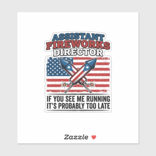 Assistent vuurwerk directeur Funny Patriottisch T- Sticker (Vel)