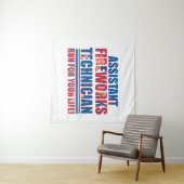 Assistent vuurwerk technicus grappig 4 juli wandkleed (In Situ (horizontaal))