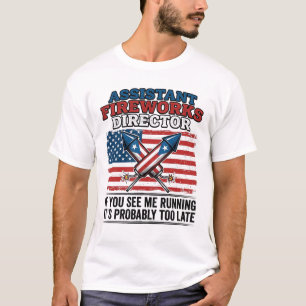 Assistent-Vuurwerkdirecteur Funny Patriottisch T-s T-shirt