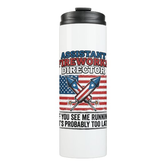 Assistent vuurwerkdirecteur Funny Patriottisch T-s Thermosbeker (Voorkant)