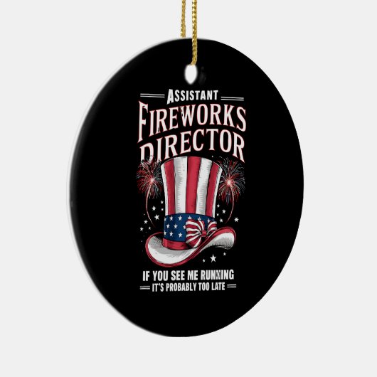 Assistent Vuurwerkdirecteur USA 4 van juli Keramisch Ornament (Rechts)