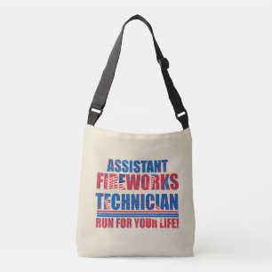 Assistent vuurwerktechnicus grappig 4 juli crossbody tas