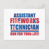 Assistent vuurwerktechnicus grappig 4 juli feestdagenkaart (Voorkant)