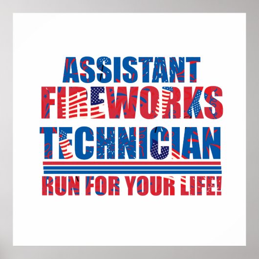 Assistent vuurwerktechnicus grappig 4 juli poster (Voorkant)