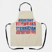 Assistent vuurwerktechnicus grappig 4 juli schort (Voorkant)