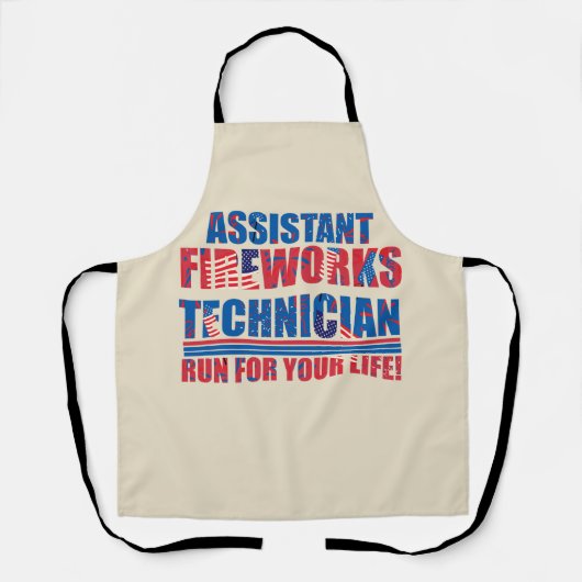 Assistent vuurwerktechnicus grappig 4 juli schort (Voorkant)