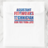 Assistent vuurwerktechnicus grappig 4 juli vierkante sticker (Tas)