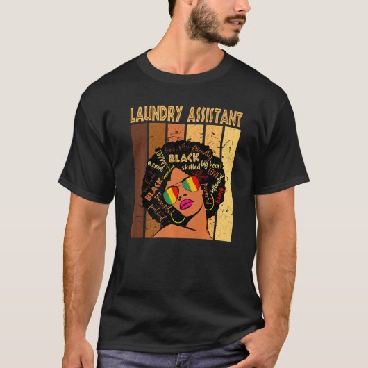 Assistent wasgoed Afro African American Black Hist T-shirt (Voorkant)