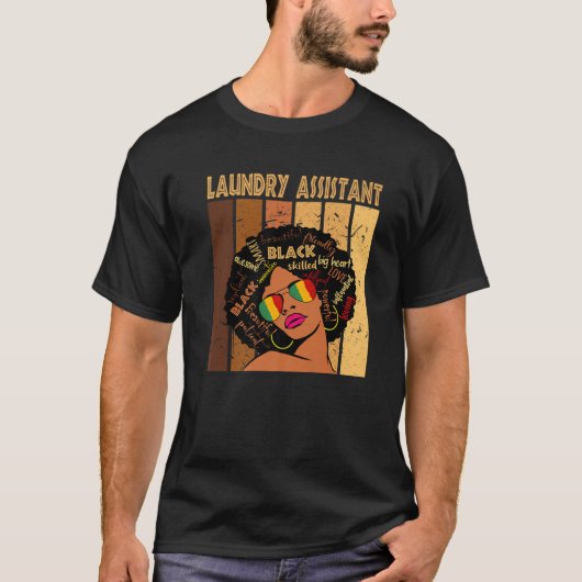 Assistent wasgoed Afro African American Black Hist T-shirt (Voorkant)