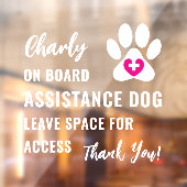 Assistentiehond aan boord van Pink Medical Logo Ca Raamsticker (Vel 2)