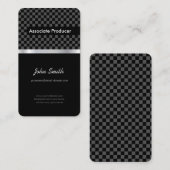 Associate Producer - Elegant Black Chessboard Visitekaartje (Voorkant / Achterkant)