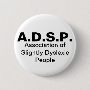 Associatie van licht dyslexische mensen knop ronde button 5,7 cm