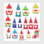 Assorptie kerstknomes sticker (Vel)