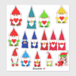 Assorptie kerstknomes sticker
