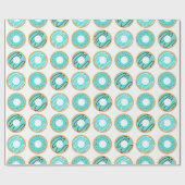 Assorptiepatroon voor blauwe donuts cadeaupapier (Vlak)