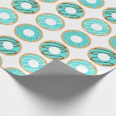 Assorptiepatroon voor blauwe donuts cadeaupapier (Hoek)