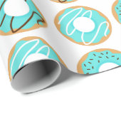 Assorptiepatroon voor blauwe donuts cadeaupapier (Rol Hoek)