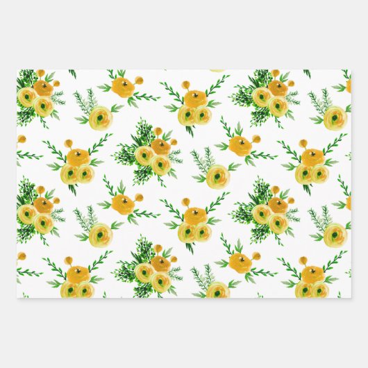 Assorted Bouquet Pattern Wrapping Paper Sheets (Voorkant 3)