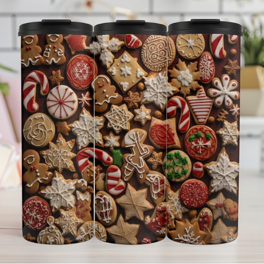 Assorted Christmas Cookies Pattern Thermosbeker