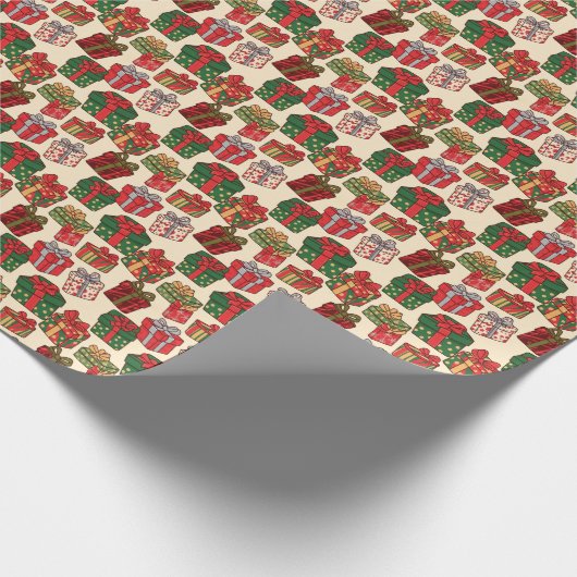 Assorted Christmas Presents & Bows  Cadeaupapier (Hoek)