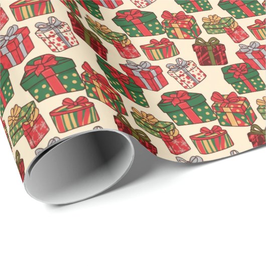 Assorted Christmas Presents & Bows  Cadeaupapier (Rol Hoek)