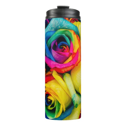 Assorted-color petaled flowers thermosbeker (Voorkant)