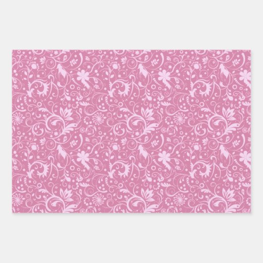 Assorted Floral Paisley Damask Pattern Inpakpapier Vel (Voorkant 2)