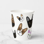 Assorted Franse Bulldog gezicht Papieren Bekers (Achterkant)