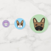Assorted Franse Bulldog Gezicht Tafel Confetti (Achterkanten)
