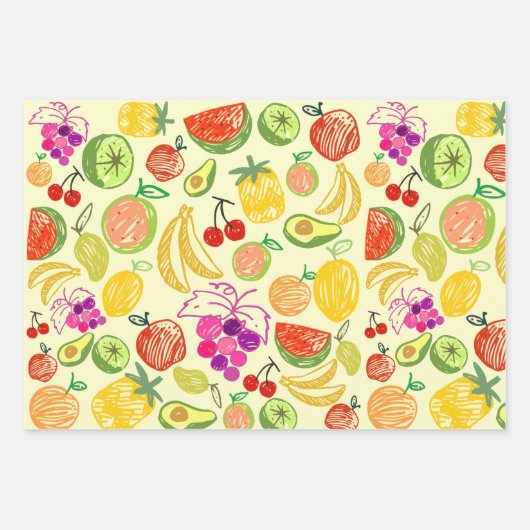 Assorted Fruit Wrapping Paper Sheets (Voorkant)