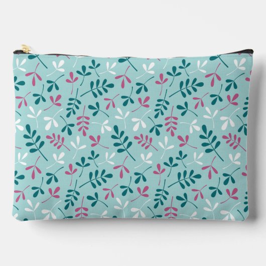 Assorted Leaves Patroon Teals Roze Wit Etui (Voorkant)